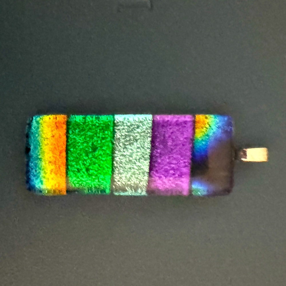 Fused Dichroic Pendant, handmade